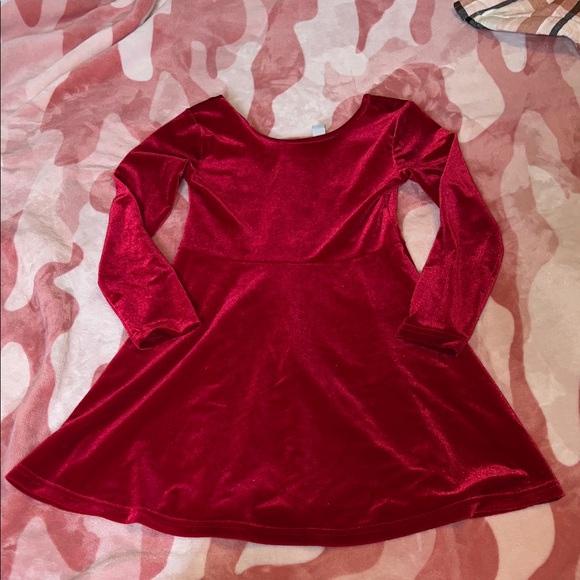 The Children's Place Vibrant Red Velvet Dress - Picture 1 of 5